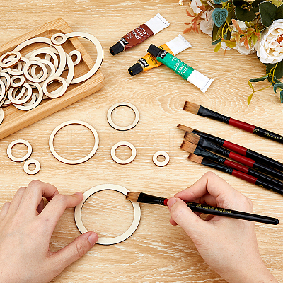 60Pcs 6 Styles Wood Cabochons WOOD-FH0002-26-1