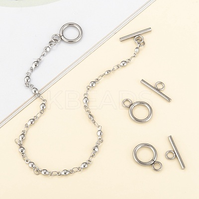Tarnish Resistant 304 Stainless Steel Toggle Clasps STAS-F114-04P-B-1