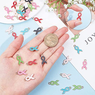 DIY Awareness Ribbon Themed Pendant Making Kits DIY-SC0014-18-1