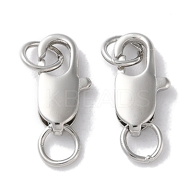 Rack Plating Brass Lobster Claw Clasps KK-F090-24P-02-1