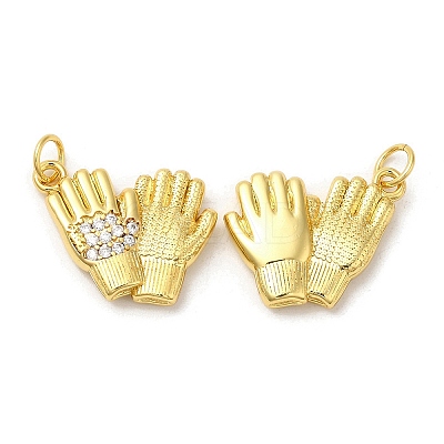 Rack Plating Brass Micro Pave Cubic Zirconia Pendants KK-C030-11G-1