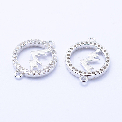 Brass Micro Pave Cubic Zirconia Links KK-P133-36P-NR-1