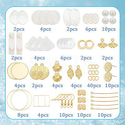 DIY Shell & Alloy Dangle Earring Making Kits DIY-SC0026-53-1