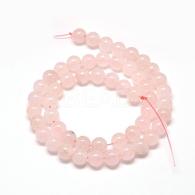 Natural Rose Quartz Round Beads Strands G-P072-05-4mm-1