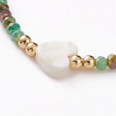 Faceted Rondelle Glass Beads Stretch Bracelets BJEW-JB05793-1