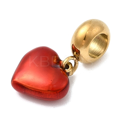 304 Stainless Steel Enamel European Dangle Charms STAS-D153-19G-1