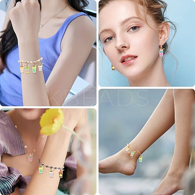 30Pcs 6 Styles Alloy Enamel Pendants ENAM-CJ0003-16-1