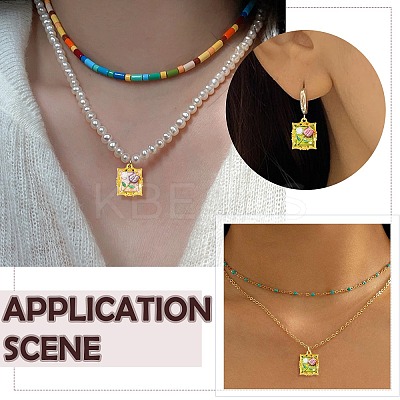 8Pcs 4 Colors Golden Alloy Resin Pendants FIND-CJ0004-91-1