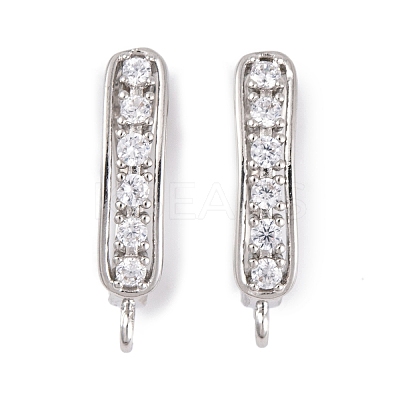 Rack Plating Brass Cubic Zirconia Hoop Earring Findings KK-S374-04P-04-1