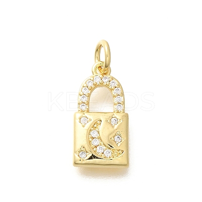 Rack Plating Brass Micro Pave Cubic Zirconia Pendants KK-M296-18G-1