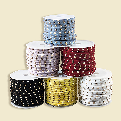 CALFOVERA 6 Rolls 6 Colors Faux Suede Cord LW-CL0001-02B-1