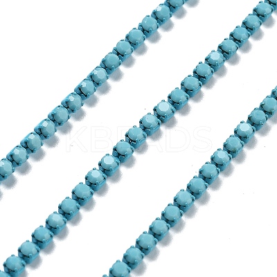 Iron Rhinestone Glass Cup Chain CH-U001-01O-1