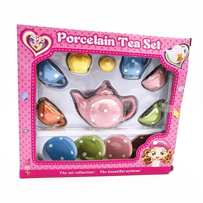 7Pcs Porcelain Tea Set Miniature Ornaments PW-WG66AC7-01-1