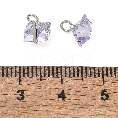 Brass Pave Cubic Zirconia Charms CU-CBABEB3-05P-04-1