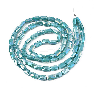 Electroplate Opaque Solid Color Glass Beads Strands X-EGLA-N002-25-A06-1