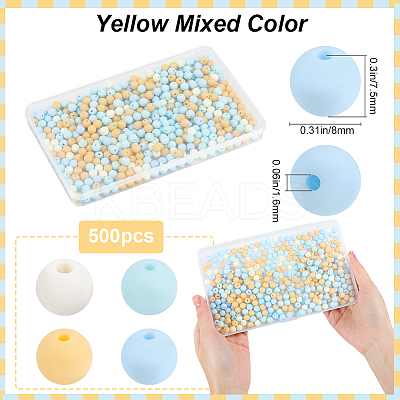 500Pcs Rubberized Style Imitated Silicone Acrylic Beads OACR-SP0001-33F-1