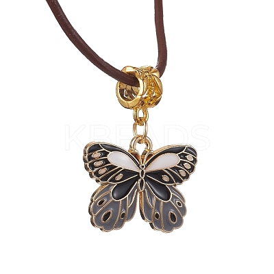 Alloy Enamel Butterfly Pendant Necklaces NJEW-JN04580-04-1