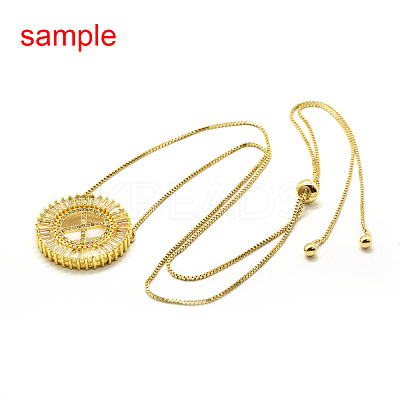 Brass Micro Pave Cubic Zirconia Pendants ZIRC-G130-08G-NR-1