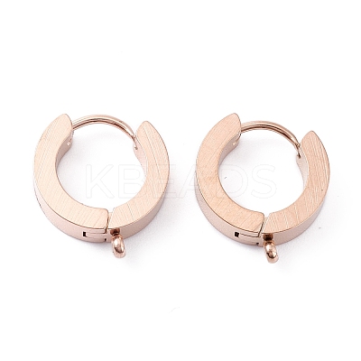 Ion Plating(IP) 304 Stainless Steel Huggie Hoop Earrings Findings STAS-I167-01B-RG-1