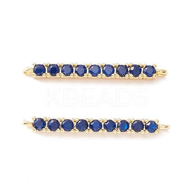 Rack Plating Brass Micro Pave Cubic Zirconia Connestor Charms KK-D073-03G-04-NR-1