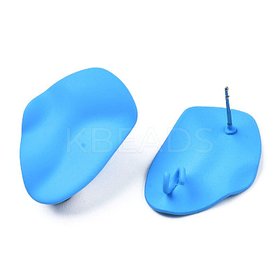 Spray Painted Iron Stud Earring Findings IFIN-N008-020B-1