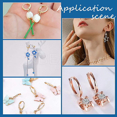 50Pcs Brass Huggie Hoop Earring Findings KK-PH0005-25-1