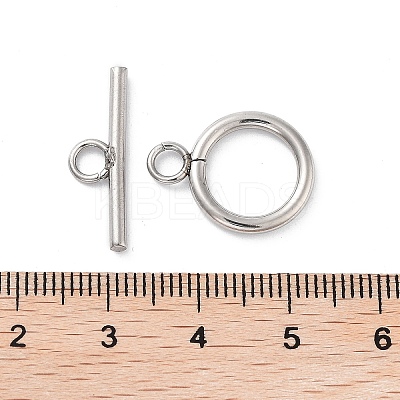 Non-Tarnish 304 Stainless Steel Ring Toggle Clasps X1-STAS-A092-09H-P-1