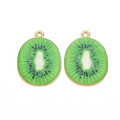 Light Gold Alloy Enamel Pendants ENAM-S126-124-1
