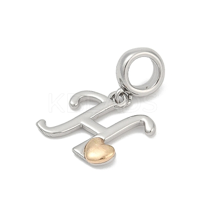 Brass European Dangle Charms KK-Z097-01H-GP-1