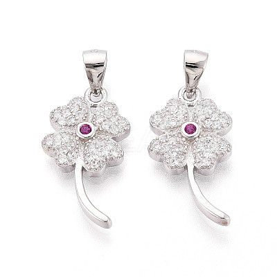 Lucky 925 Sterling Silver Micro Pave Clear Cubic Zirconia Pendants STER-T008-80P-1