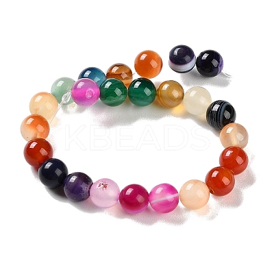 Natural Striped Agate/Banded Agate Beads Strands G-Z060-A01-B07-1