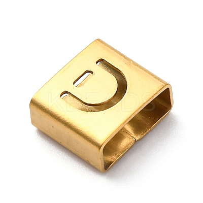 Ion Plating(IP) 304 Stainless Steel Square Slide Charms STAS-L132-01D-G-1