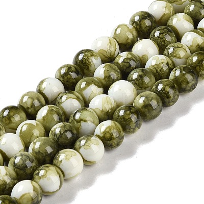 Baking Paint Glass Bead Strands GLAA-H031-01C-14-1