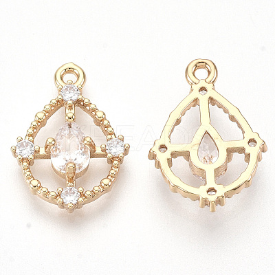 Golden Tone Brass Pendants GLAA-R212-10D-1