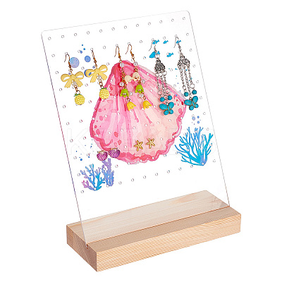 Transparent Acrylic Earring Displays NDIS-WH0015-01C-1