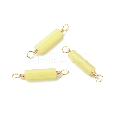 Natural Lemon Jade Connector Charms PALLOY-JF01454-08-1