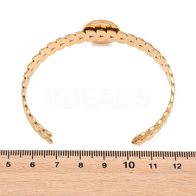 304 Stainless Steel Leaf Cuff Bangle Making STAS-F366-10C-G-1