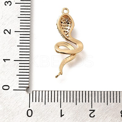 Brass Micro Pave Clear & Black Cubic Zirconia Connector Charms KK-C085-18G-1