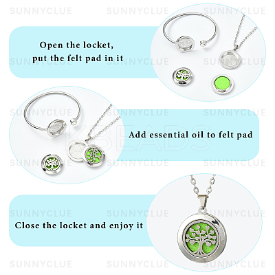 1Pc Stainless Steel Open Cuff Bangles & 1Pc Stainless Steel Pendant Neclace AJEW-SC0004-06A-1