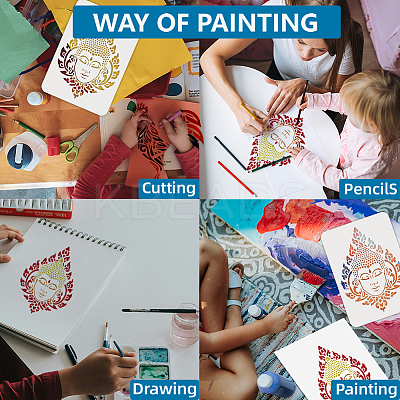 1Pc PET Hollow Out Drawing Painting Stencils DIY-MA0005-20B-03-1