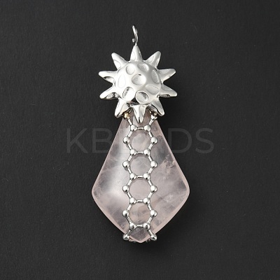 Natural Rose Quartz Pendants G-G870-07P-1