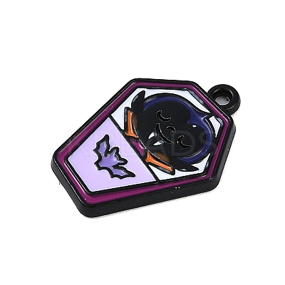 Halloween Theme Spray Painted Alloy Enamel Pendants PALLOY-D029-01C-RS-1