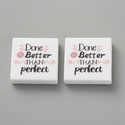 Square Food Grade Eco-Friendly Silicone Focal Beads SIL-SZC0005-21A-42-1