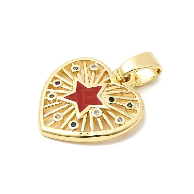 Brass Pave Clear Cubic Zirconia Pendants LS-KK-G554-06G-01-1