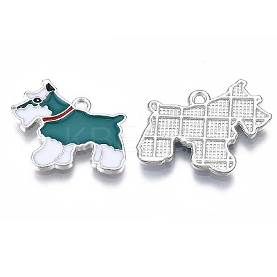 Rack Plating Alloy Enamel Pendants PALLOY-T075-159C-1