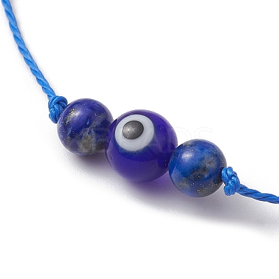 Natural & Synthetic Mixed Gemstone Braided Bead Bracelet BJEW-JB10016-1