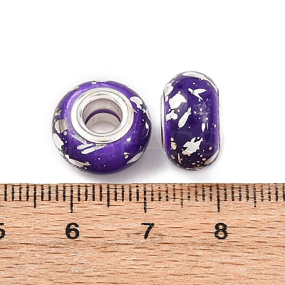 Opaque Resin Rondelle European Beads RESI-Z046-03H-1