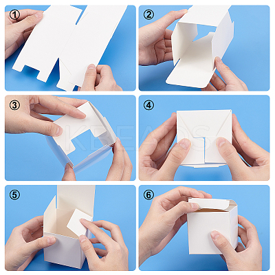 Foldable Cardboard Paper Jewelry Boxes LS-CON-WH0072-34B-1