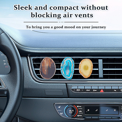 5Pcs Natural Agate Car Air Vent Clips HJEW-DC00112-1