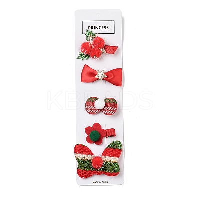 Christmas Theme Cloth Felt Fabric Alligator Hair Clip OHAR-R100-01F-1